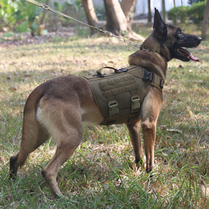ICEFANG Tactical Dog Operation Harness with 6X Buckle,Dog Molle Vest with Handle,3/4 Body, Hook and Loop Panel for ID Patch,No Pulling Front Clip