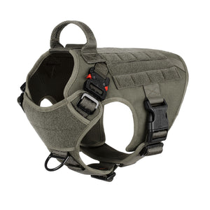 ICEFANG Tactical Dog Harness with 2X Metal Buckle,Working Dog MOLLE Vest with Handle,No Pulling Front Leash Clip,Hook and Loop for Dog Patch