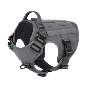 ICEFANG Tactical Dog Harness with 2X Metal Buckle,Working Dog MOLLE Vest with Handle,No Pulling Front Leash Clip,Hook and Loop for Dog Patch